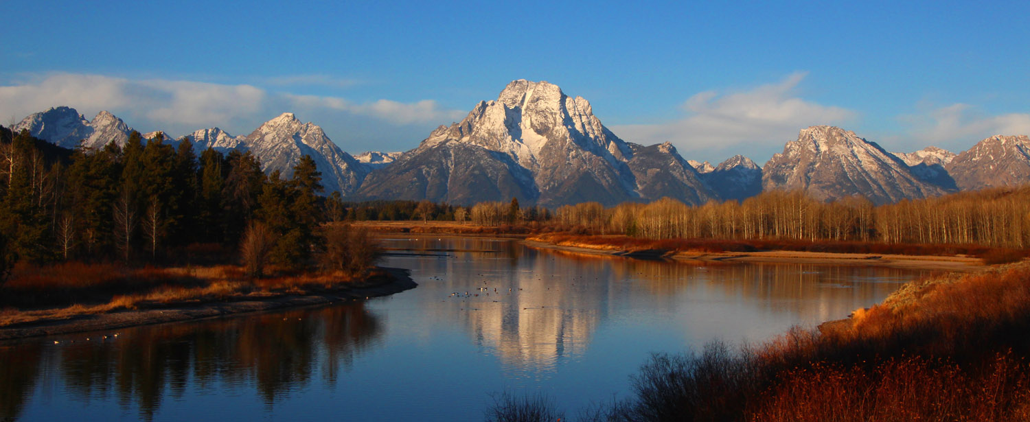 mt moran at sunrise taken from oxbow bend